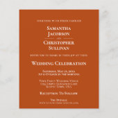 Eenvoudig Oranje BUDGET Weddenschap Foto uitnodigi (Achterkant)