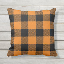 Eenvoudig Oranje bufferplaat en zwart Sierkussen