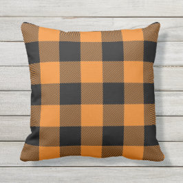 Eenvoudig Oranje bufferplaat en zwart Sierkussen