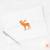 Eenvoudig oranje eland symbool vierkante sticker (Envelop)