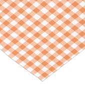 Eenvoudig Oranje en wit gingham-patroon Korte Tafelloper (Hoek)