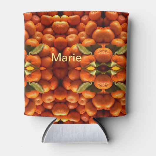 Eenvoudig oranje fruit voegt een naam toe die de m blikjeskoeler (Voorkant)