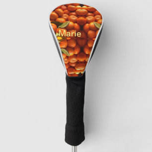 Eenvoudig oranje fruit voegt een naam toe die de m golfheadcover