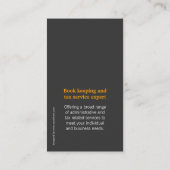 Eenvoudig oranje, grijs en wit visitekaartje (Achterkant)