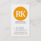 Eenvoudig oranje, grijs en wit visitekaartje (Voorkant)