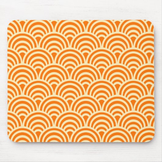 Eenvoudig Oranje Schelp Patroon Muismat (Voorkant)