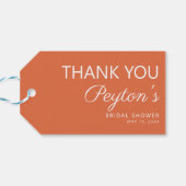 Eenvoudig Oranje Vrijgezellenfeest Hartelijk dank Cadeaulabel (Achterkant Horizontaal)