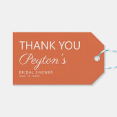 Eenvoudig Oranje Vrijgezellenfeest Hartelijk dank Cadeaulabel (Voorkant (Horizontaal))
