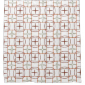 Eenvoudig Oranje wit bruin en groen patroon Douchegordijn (Voorkant)