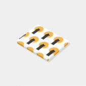 Eenvoudig oranje zwart-boompatroon waterverf, aang post-it® notes (Schuin)