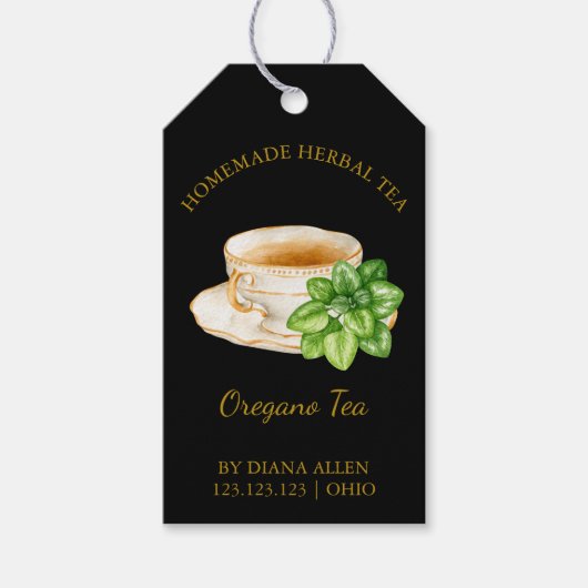 Eenvoudig Oregano Tea Hang Label Cadeaulabel (Voorkant)