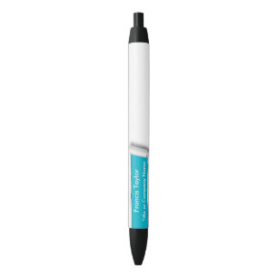 Eenvoudig, origineel turquoise gescheurd papieront zwarte inkt pen