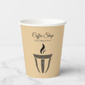 Eenvoudig Ornament Coffee Shop Professional Papieren Bekers (Achterkant)