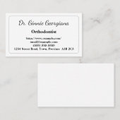 Eenvoudig orthodontist Visitekaartje (Voorkant / Achterkant)