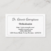 Eenvoudig orthodontist Visitekaartje (Voorkant)