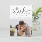 Eenvoudig ouder | Foto Pas getrouwd Feestdagenkaart (Staand voorkant)