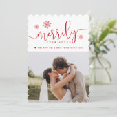 Eenvoudig ouder | Foto Pas getrouwd Holiday Feestdagenkaart (Staand voorkant)