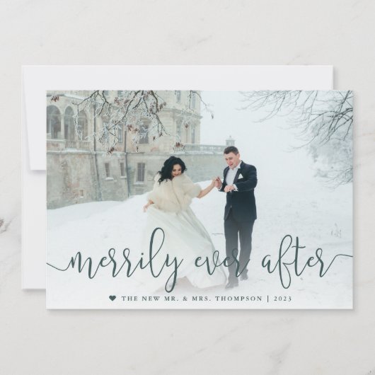 Eenvoudig ouder | Kerstfeest met een bruiloft Feestdagenkaart (Voorkant)