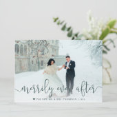 Eenvoudig ouder | Kerstfeest met een bruiloft Feestdagenkaart (Staand voorkant)