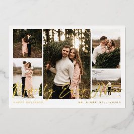 Eenvoudig ouder na minimaal 5 fotocollage folie feestdagenkaart