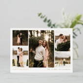 Eenvoudig ouder na minimaal 5 fotocollage folie feestdagenkaart (Staand Voorkant)