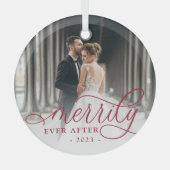 Eenvoudig ouder | Weddenfoto Glas Ornament (Voorkant)