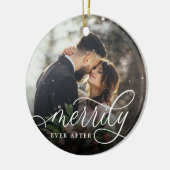 Eenvoudig ouder | Weddenfoto Keramisch Ornament (Links)