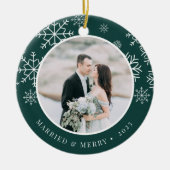 Eenvoudig ouder | Weddenfoto Keramisch Ornament (Voorkant)