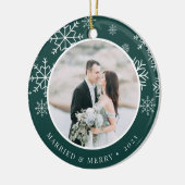 Eenvoudig ouder | Weddenfoto Keramisch Ornament (Links)