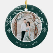 Eenvoudig ouder | Weddenfoto Keramisch Ornament (Achterkant)