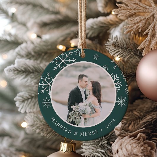 Eenvoudig ouder | Weddenfoto Keramisch Ornament