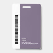 Eenvoudig ovaal logo Werknemersfoto naam barcode Badge (Achterkant)