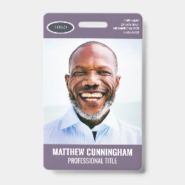 Eenvoudig Ovaal Logo Werknemersfoto Naam Barcode Badge