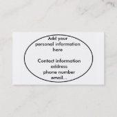 Eenvoudig Ovalen Comp Card Visitekaartje (Achterkant)