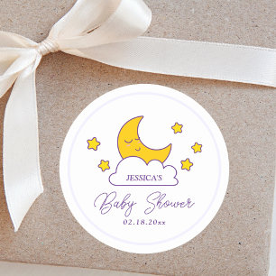 Eenvoudig over de maan genderneutraal Baby shower Ronde Sticker