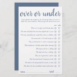 Eenvoudig over of onder | Dusty Blue Game Kaart