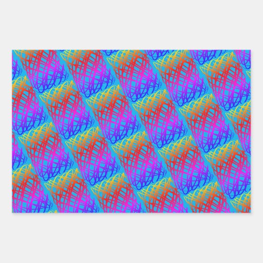 Eenvoudig overzicht | Blauwe, groene, gele achterg Inpakpapier Vel (Voorkant)