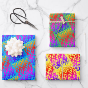 Eenvoudig overzicht   Blauwe, groene, gele achterg Inpakpapier Vel