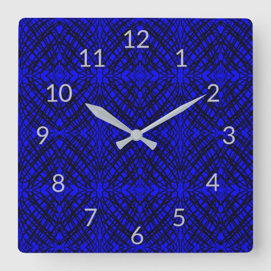 Eenvoudig overzicht | Spiegelen | Blauw | Vierkante Klok (Voorkant)