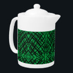 Eenvoudig overzicht | Spiegelen | Groen | Theepot<br><div class="desc">Toen we rondspeelden en dit zwarte patroon gebeurde, probeerden we de gespiegelde band uit te diepen en dit gebeurde. We dachten nooit dat het zo'n geweldig ontwerp zou maken, door kleur toe te voegen, wordt het nog beter. U kunt dit interessante ontwerp aan om het even welke producten toevoegen u...</div>
