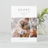 Eenvoudig overzicht van de kerstfoto van de pasgeb feestdagenkaart (Staand voorkant)