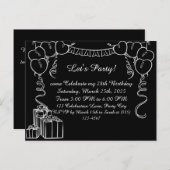 Eenvoudig overzicht verjaardagsuitnodiging Briefka Briefkaart (Voorkant / Achterkant)