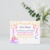 Eenvoudig overzicht verjaardagsuitnodiging Briefka Briefkaart (Staand voorkant)