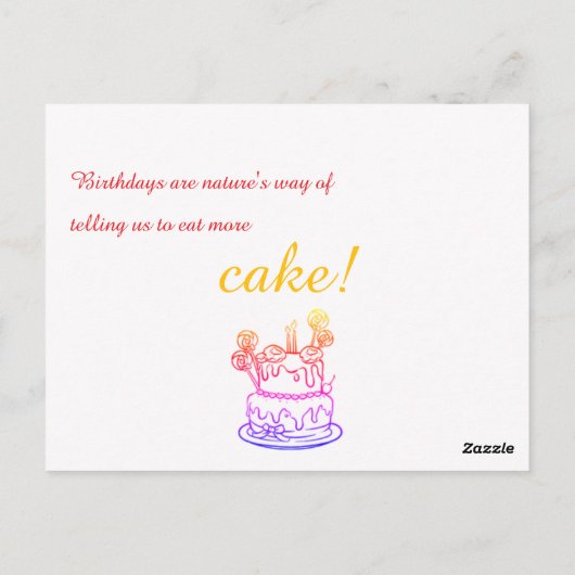 Eenvoudig overzicht verjaardagsuitnodiging Briefka Briefkaart (Achterkant)