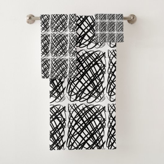 Eenvoudig overzicht | Zwart| Centraal vervormd | Bad Handdoek (Insitu)