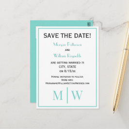 Eenvoudig Paar Bruiloft 2 Initiaal Mon VS DIY Kleu Aankondigingskaart