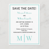 Eenvoudig Paar Bruiloft 2 Initiaal Mon VS DIY Kleu Aankondigingskaart (Voorkant)