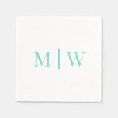 Eenvoudig Paar Bruiloft 2 Initiaal Mon VS DIY Kleu Servet (Voorkant)