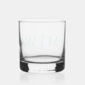 Eenvoudig Paar Bruiloft 2 Initiaal Mon VS DIY Kleu Whisky Glas (Achterkant)