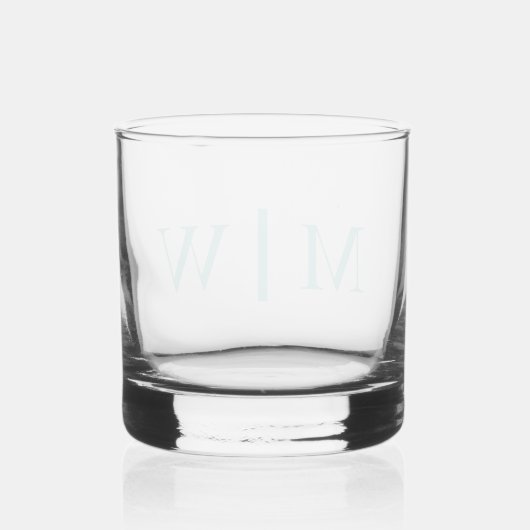 Eenvoudig Paar Bruiloft 2 Initiaal Mon VS DIY Kleu Whisky Glas (Achterkant)